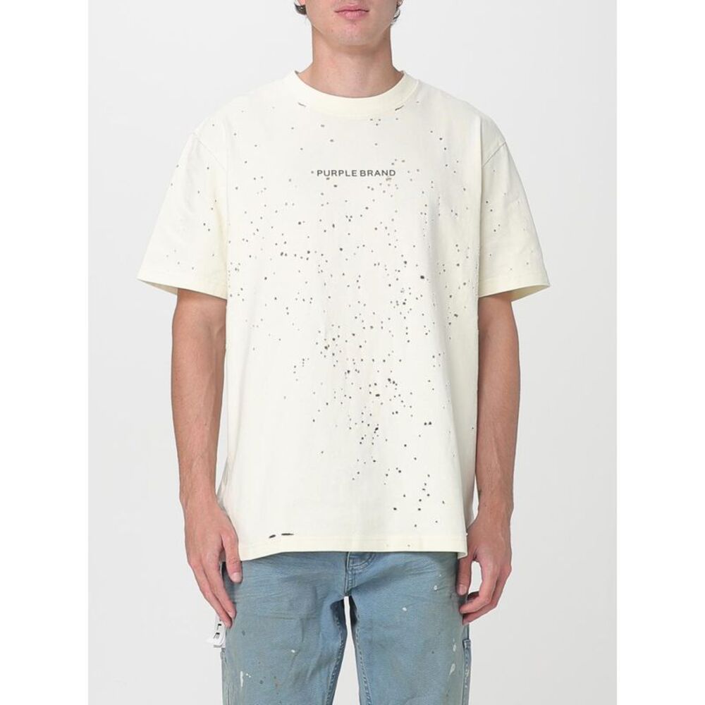 Purple T-Shirt Men Yellow